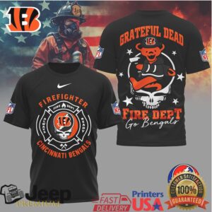 Grateful Dead Cincinnati Bengals Firefighter Fire Dept Dancing Bear T Shirt Grateful Dead Cincinnati Bengals Firefighter Fire Dept Dancing Bear T Shirt