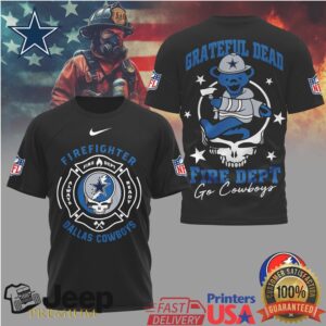 Grateful Dead Dallas Cowboys Firefighter Fire Dept Steal Your Face T Shirt