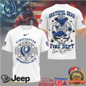 Grateful Dead Indianapolis Colts Firefighter Fire Dept Steal Your Face T Shirt