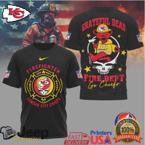 Grateful Dead Kansas City Chiefs Firefighter Fire Dept Dancing Bear T Shirt Grateful Dead Kansas City Chiefs Firefighter Fire Dept Dancing Bear T Shirt