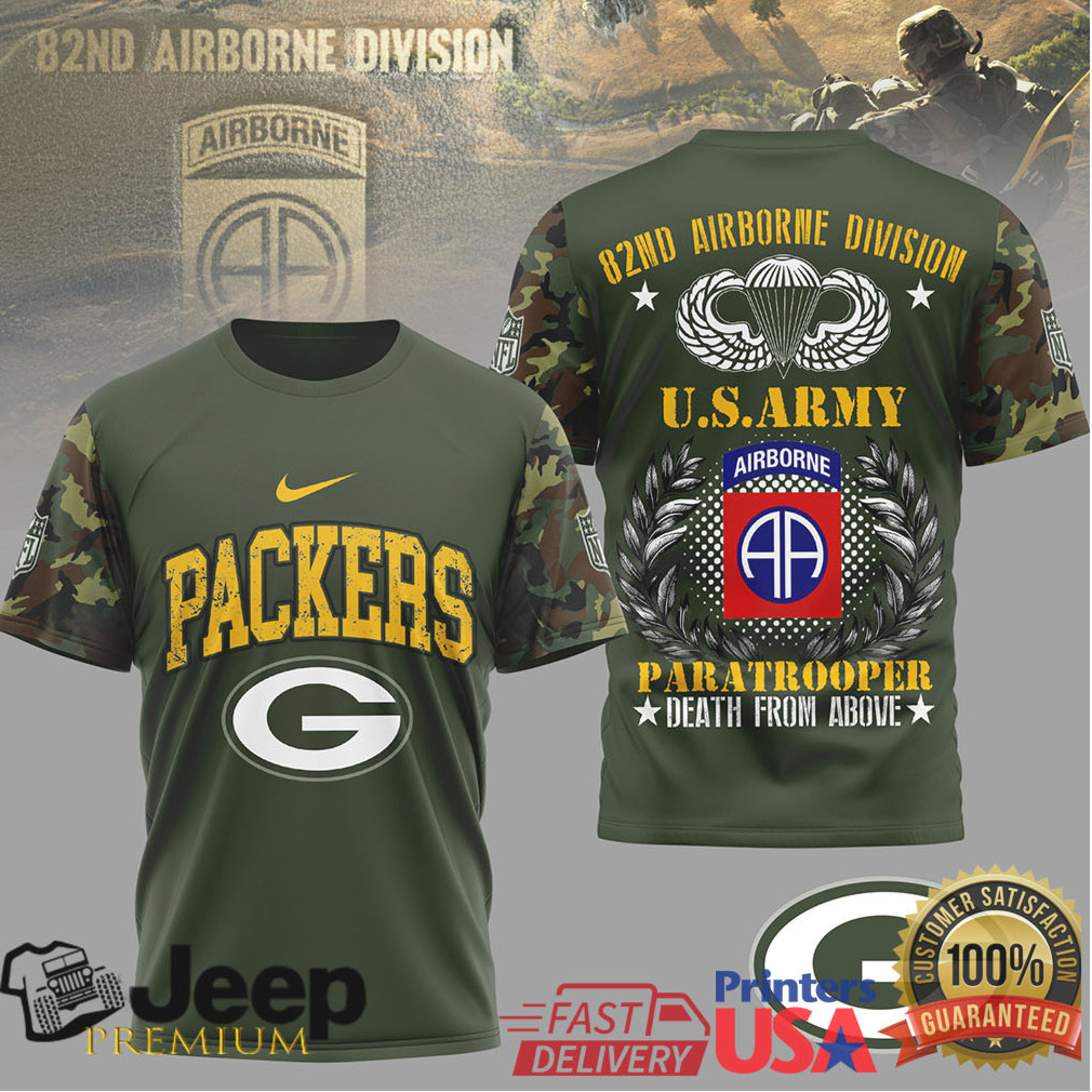 Green Bay Packers 82nd Airborne Division U.S. Army Paratrooper T Shirt Green Bay Packers 82nd Airborne Division U.S. Army Paratrooper T Shirt