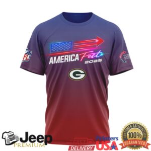 Green Bay Packers America Fest 2025 Red White and Blue Ombre Tee