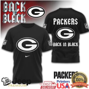 Green Bay Packers Back in Black NFL Logo Tee