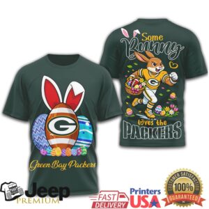 Green Bay Packers Easter Bunny Football Graphic T Shirt