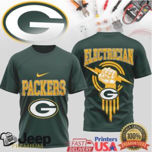Green Bay Packers Electrician Profession NFL Logo Gear T Shirt Green Bay Packers Electrician Profession NFL Logo Gear T Shirt