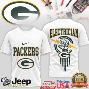 Green Bay Packers Electrician Profession NFL Logo Gear T Shirt