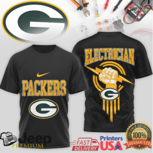 Green Bay Packers Electrician Profession NFL Logo Gear T Shirt