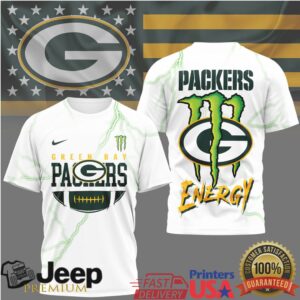 Green Bay Packers Energy Monster Lightning Strike T Shirt Green Bay Packers Energy Monster Lightning Strike T Shirt