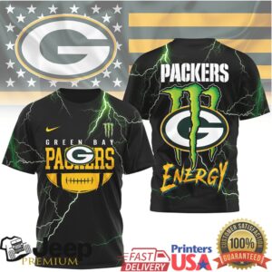 Green Bay Packers Energy Monster Lightning Strike T Shirt