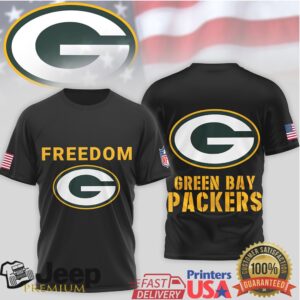 Green Bay Packers Freedom American Flag Patriotic T Shirt