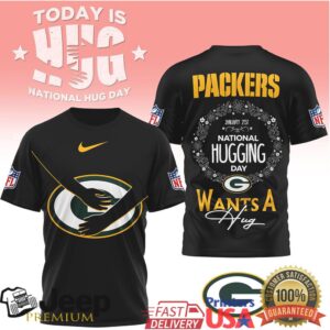 Green Bay Packers National Hug Day “Wants A Hug” Graphic Shirt