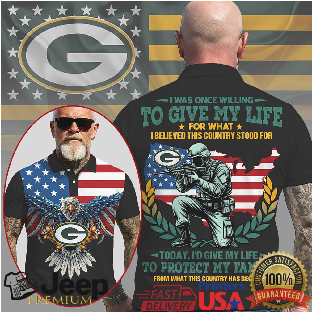 Green Bay Packers Patriotic Eagle Soldier US Map Graphic T Shirt Green Bay Packers Patriotic Eagle Soldier US Map Graphic T Shirt