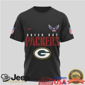 Green Bay Packers Thank You Veterans Military Appreciation Black T Shirt