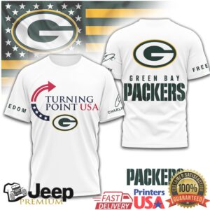 Green Bay Packers Turning Point USA Freedom & Football Graphic Tee