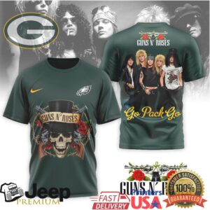Green Bay Packers x Guns N' Roses Rock Band Mashup T Shirt