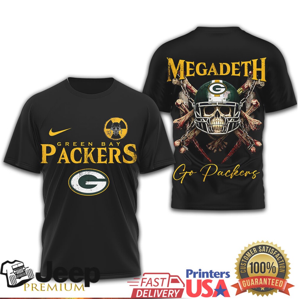 Green Bay Packers x Megadeth Vic Rattlehead Metal T Shirt Green Bay Packers x Megadeth Vic Rattlehead Metal T Shirt