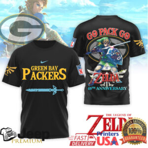 Green Bay Packers x The Legend of Zelda Link 40th Anniversary T Shirt
