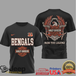 Harley Davidson x Cincinnati Bengals “Ride The Legend” NFL T Shirt