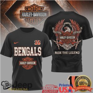 Harley Davidson x Cincinnati Bengals “Ride The Legend” NFL T Shirt
