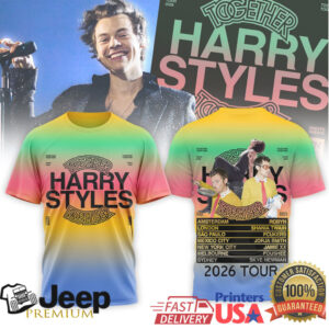 Harry Styles Together Tour 2026 Colorful Gradient Fan T Shirt