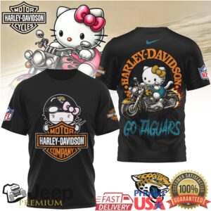 Hello Kitty Harley Davidson Jacksonville Jaguars NFL Biker T Shirt
