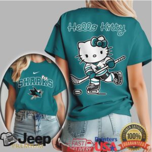 Hello Kitty San Jose Sharks Hockey T Shirt NHL Fan Graphic Tee