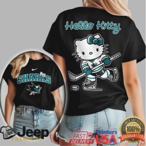 Hello Kitty San Jose Sharks Hockey T Shirt NHL Fan Graphic Tee