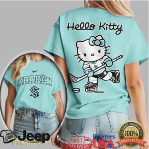 Hello Kitty Seattle Kraken Hockey T Shirt NHL Fan Graphic Tee