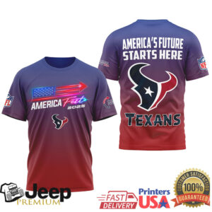Houston Texans America Fest 2025 Patriotic Flag Gradient Shirt