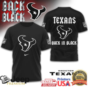 Houston Texans Back in Black NFL Team Logo Tee