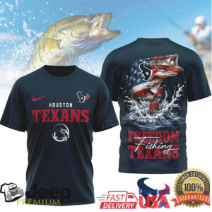 Houston Texans Freedom Fishing Bass Graphic Performance T Shirt