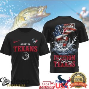 Houston Texans Freedom Fishing Bass Graphic Performance T Shirt