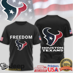 Houston Texans Freedom Patriotic American Flag Logo T Shirt