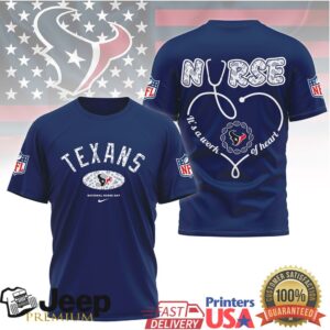 Houston Texans Nurse T Shirt Texans NFL National Nurse Day Tee