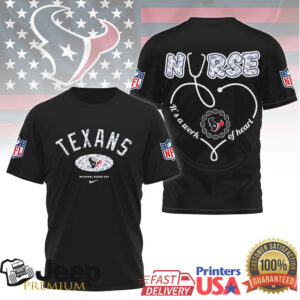 Houston Texans Nurse T Shirt Texans NFL National Nurse Day Tee