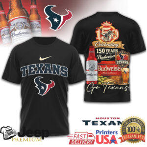 Houston Texans x Budweiser 150 Years Anniversary Limited Edition T Shirt