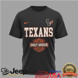 Houston Texans x Harley Davidson Ride The Legend Black T Shirt