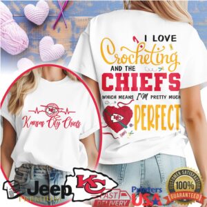 I Love Crocheting and the Kansas City Chiefs T Shirt Gameday Crochet Fan Apparel