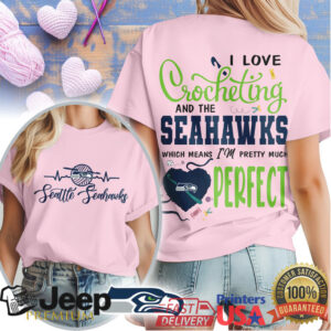 I Love Crocheting and the Seattle Seahawks T Shirt Seahawks Fan Fiber Art Shirt
