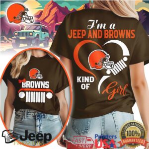 I'm A Jeep And Cleveland Browns Kind Of Girl T Shirt Browns Football Fan