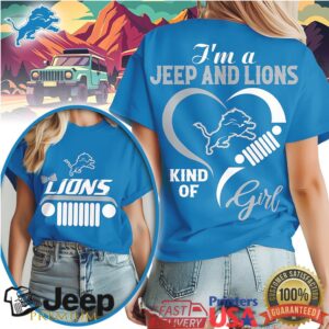 I'm A Jeep And Detroit Lions Kind Of Girl T Shirt Lions Football Fan