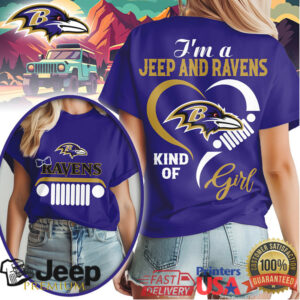 I'm a Jeep and Ravens Kind of Girl Baltimore Ravens Women's Graphic Tee