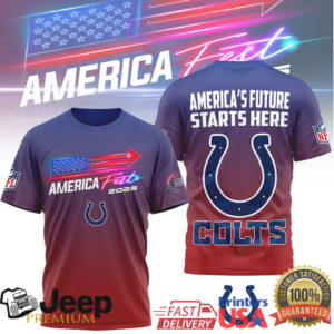 Indianapolis Colts America Fest 2025 Red White Blue Gradient Tee