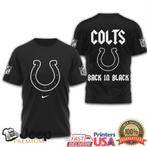 Indianapolis Colts Back in Black NFL Horseshoe T Shirt
