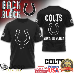 Indianapolis Colts Back in Black NFL Horseshoe T Shirt