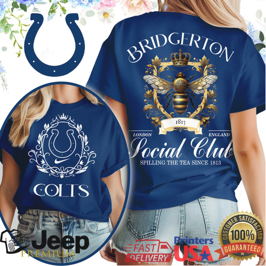 Indianapolis Colts Bridgerton Bee Social Club T Shirt NFL Coquette Aesthetic Indianapolis Colts Bridgerton Bee Social Club T Shirt NFL Coquette Aesthetic