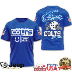 Indianapolis Colts Bud Light Beer Fan Pride All Over Print T Shirt