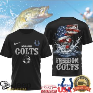 Indianapolis Colts Fishing Freedom Bass American Flag T Shirt
