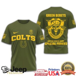 Indianapolis Colts Green Berets US Army Special Forces Military Support Tee