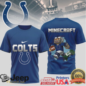 Indianapolis Colts Minecraft Character Design Football Tee